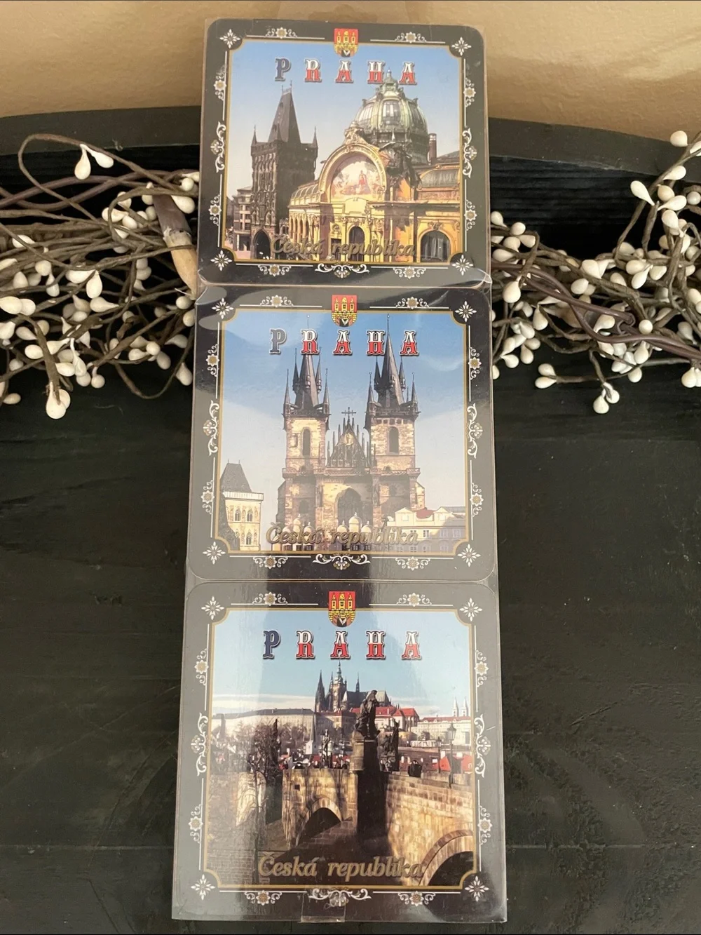 NEW Set of Six Praha Souvenir Coasters Set - Scenic Prague Prints